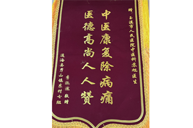 中医康复除病痛 医德高尚人人赞